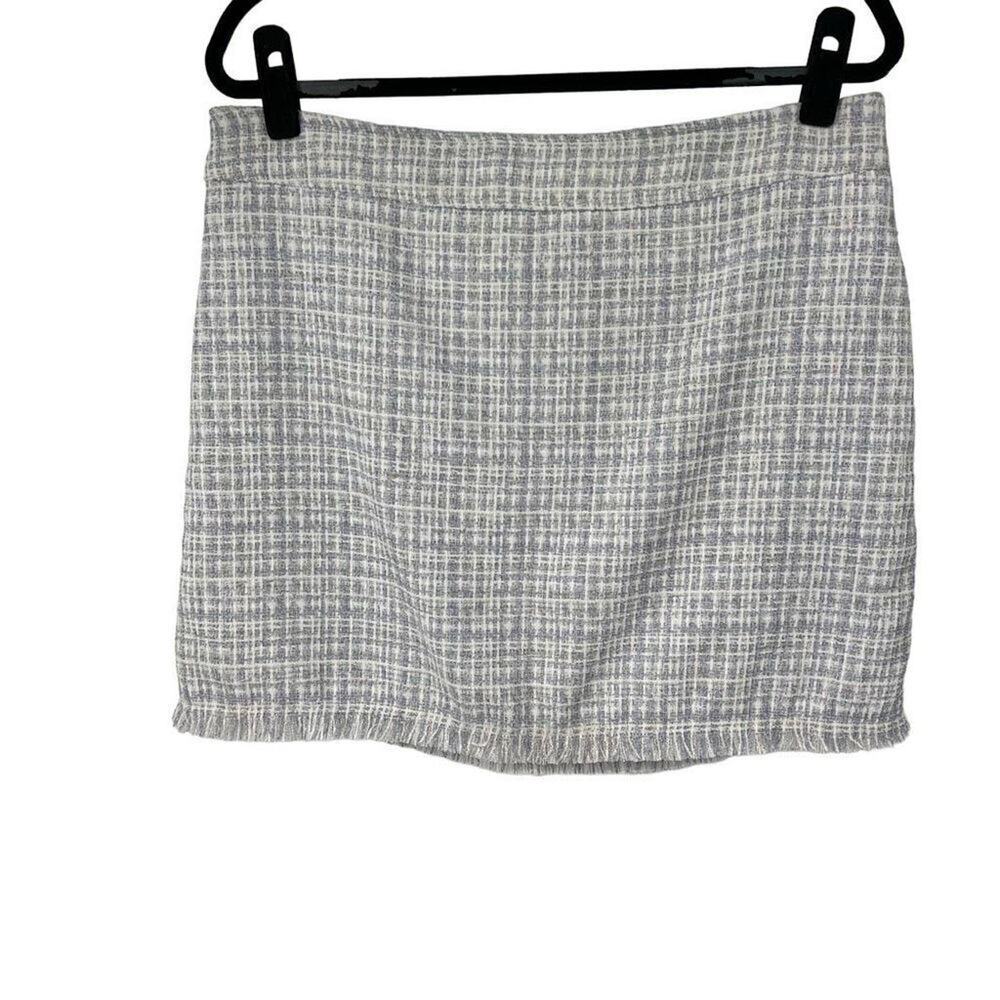 Maison d’‎ Amelie White Lavender Tweed Mini Skirt 10 Women’s